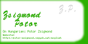 zsigmond potor business card